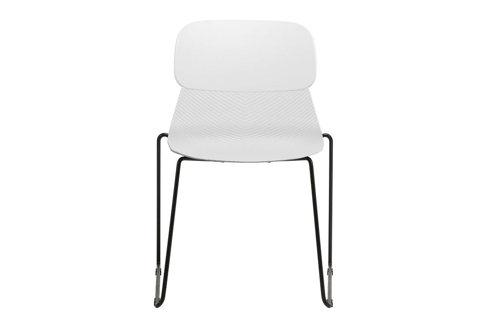 Sammy Plastic Chair - Sled Base-black leg grey with pad 