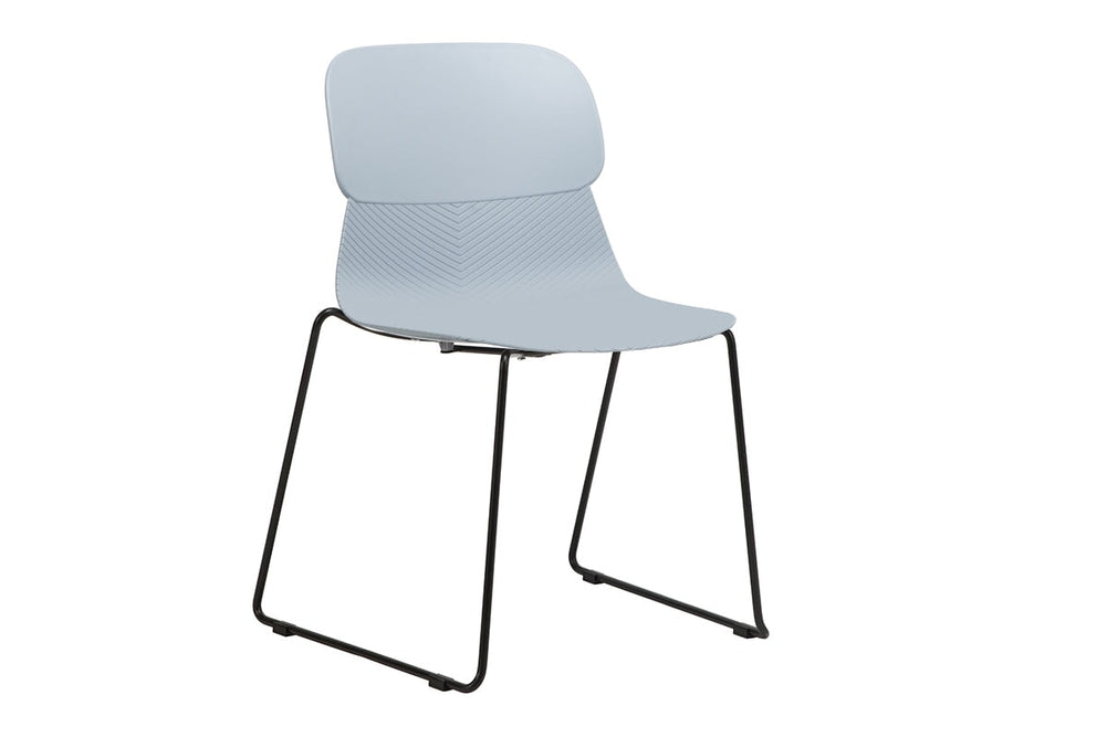 Sammy Plastic Chair - Sled Base-black leg blue 