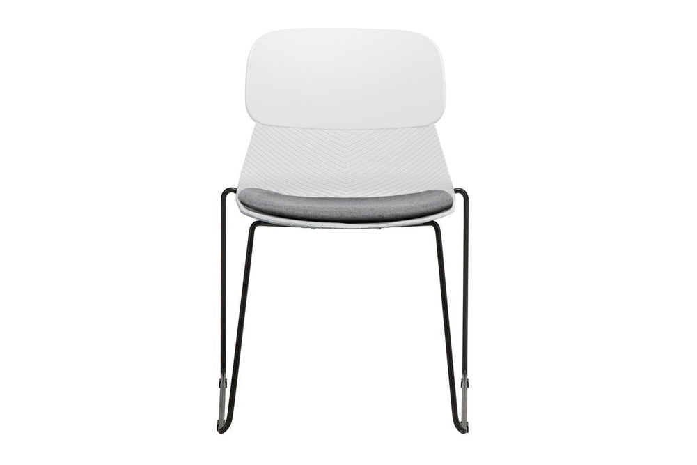 Sammy Plastic Chair - Sled Base-grey with pad  