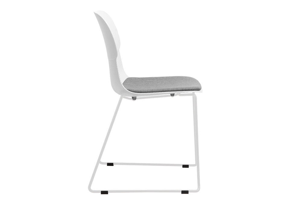 Sammy Plastic Chair - Sled Base-black leg grey with pad 