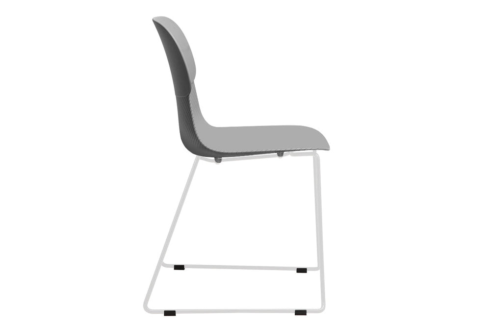 Sammy Plastic Chair - Sled Base-black leg grey with pad 