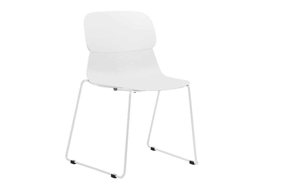 Sammy Plastic Chair - Sled Base-white leg white 