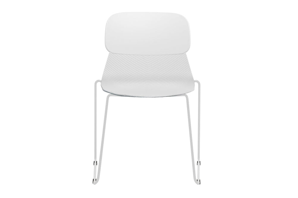 Sammy Plastic Chair - Sled Base-black leg grey with pad 