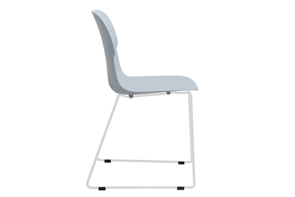 Sammy Plastic Chair - Sled Base-black leg grey with pad 