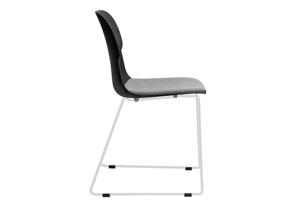 Sammy Plastic Chair - Sled Base-black leg grey with pad 