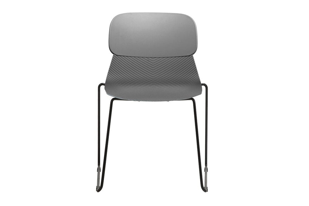 Sammy Plastic Chair - Sled Base-grey with pad  