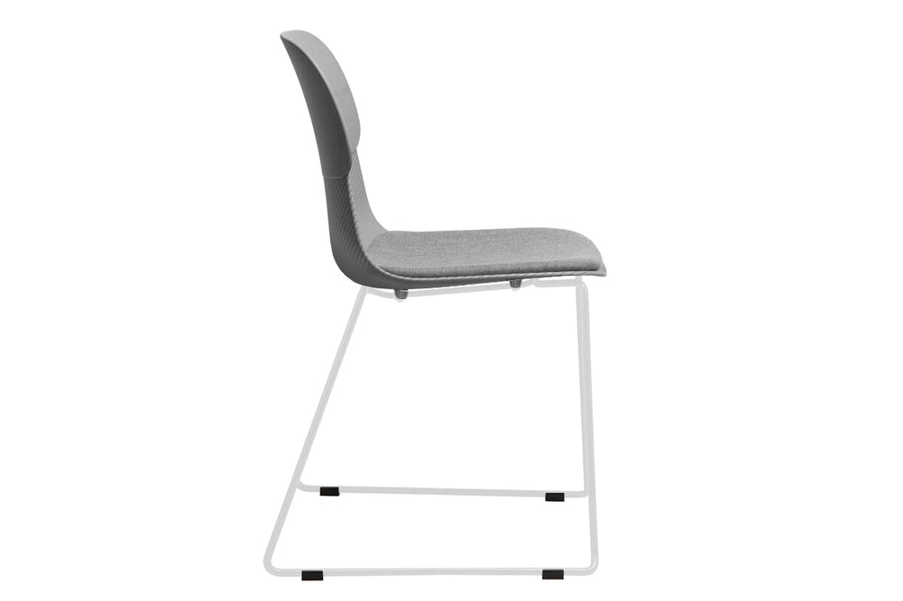 Sammy Plastic Chair - Sled Base-black leg grey with pad 