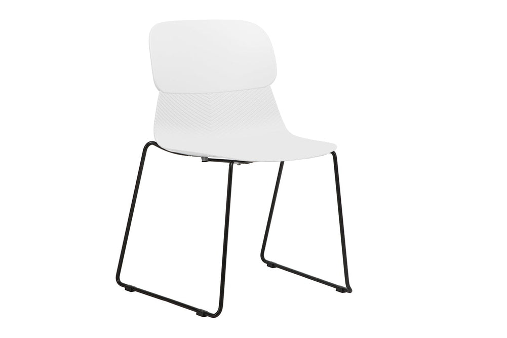 Sammy Plastic Chair - Sled Base-black leg white 