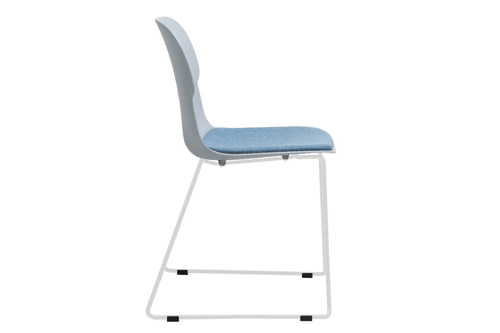 Sammy Plastic Chair - Sled Base-black leg grey with pad 