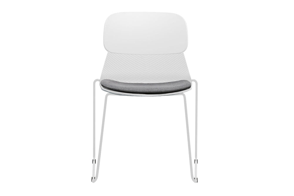 Sammy Plastic Chair - Sled Base-black leg grey with pad 