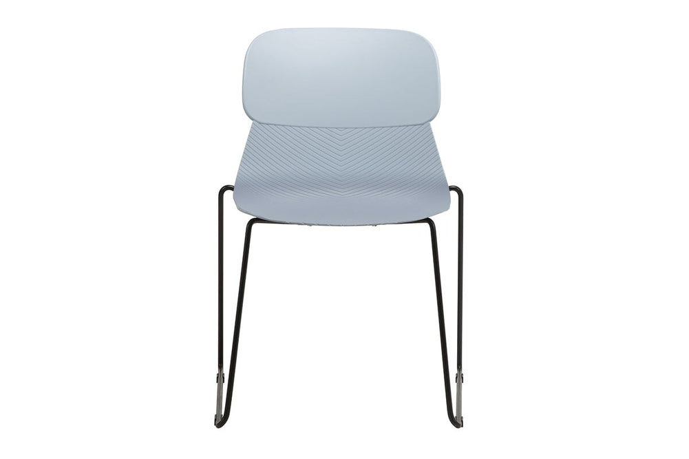 Sammy Plastic Chair - Sled Base-black leg grey with pad 