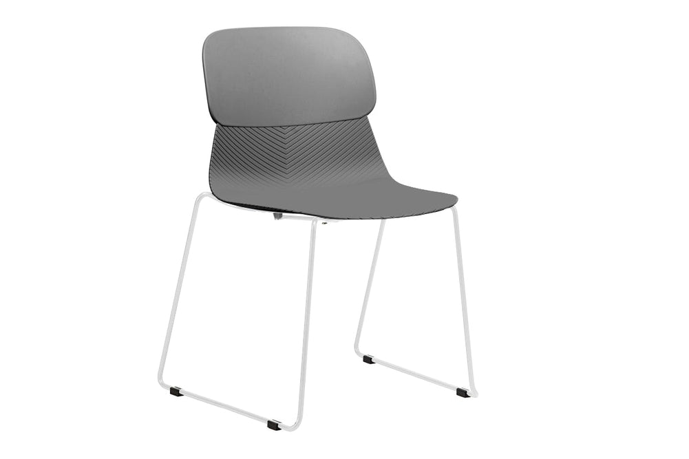 Sammy Plastic Chair - Sled Base-white leg grey 