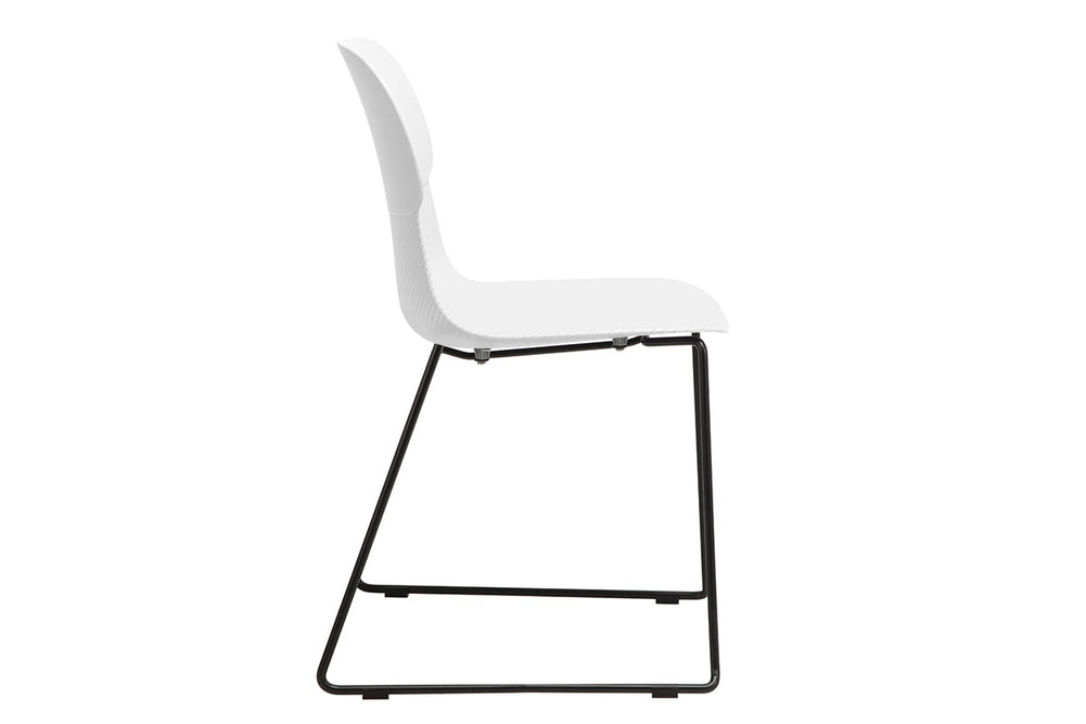 Sammy Plastic Chair - Sled Base-black leg grey with pad 