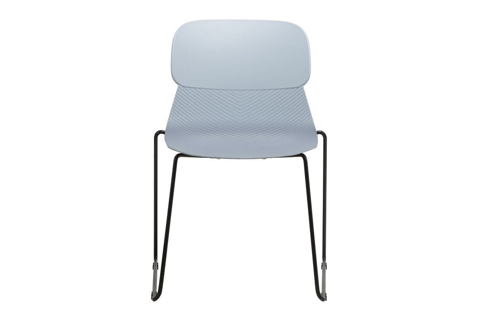 Sammy Plastic Chair - Sled Base-grey with pad  