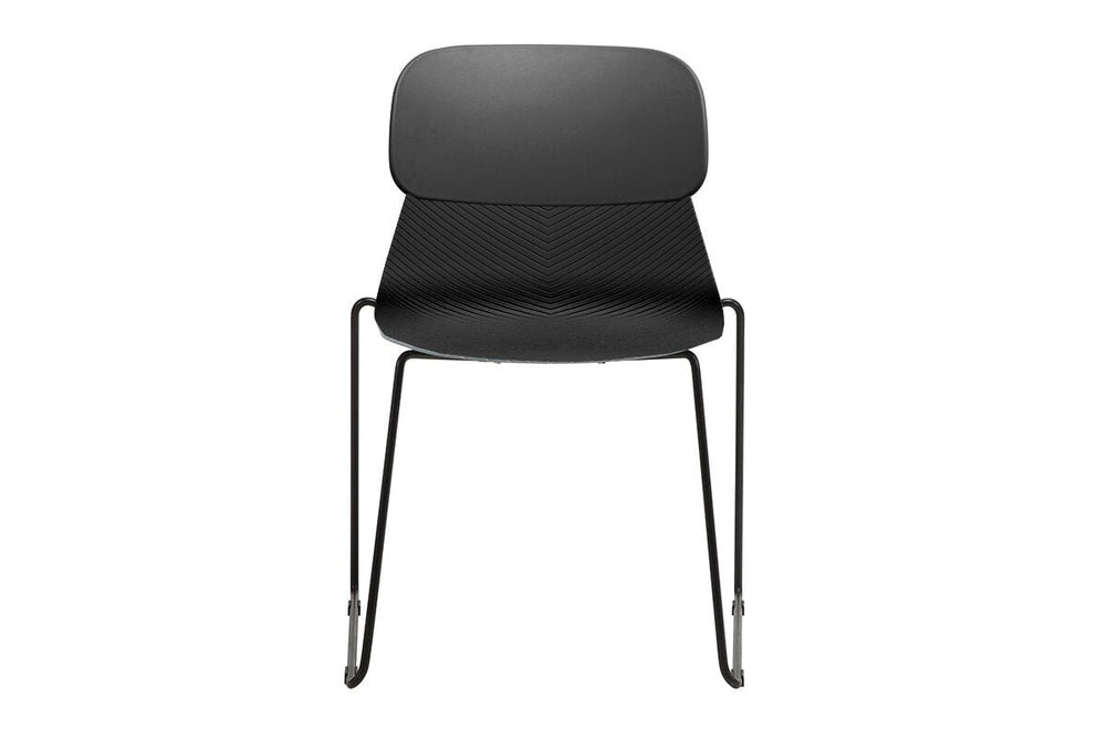 Sammy Plastic Chair - Sled Base-grey with pad  