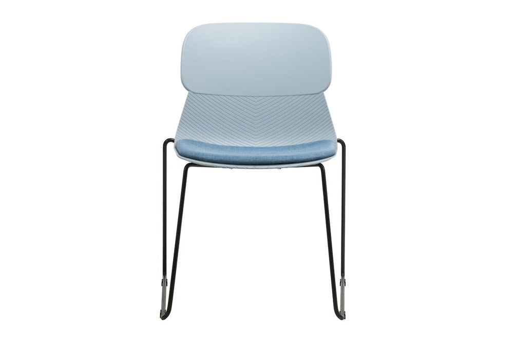 Sammy Plastic Chair - Sled Base-grey with pad  