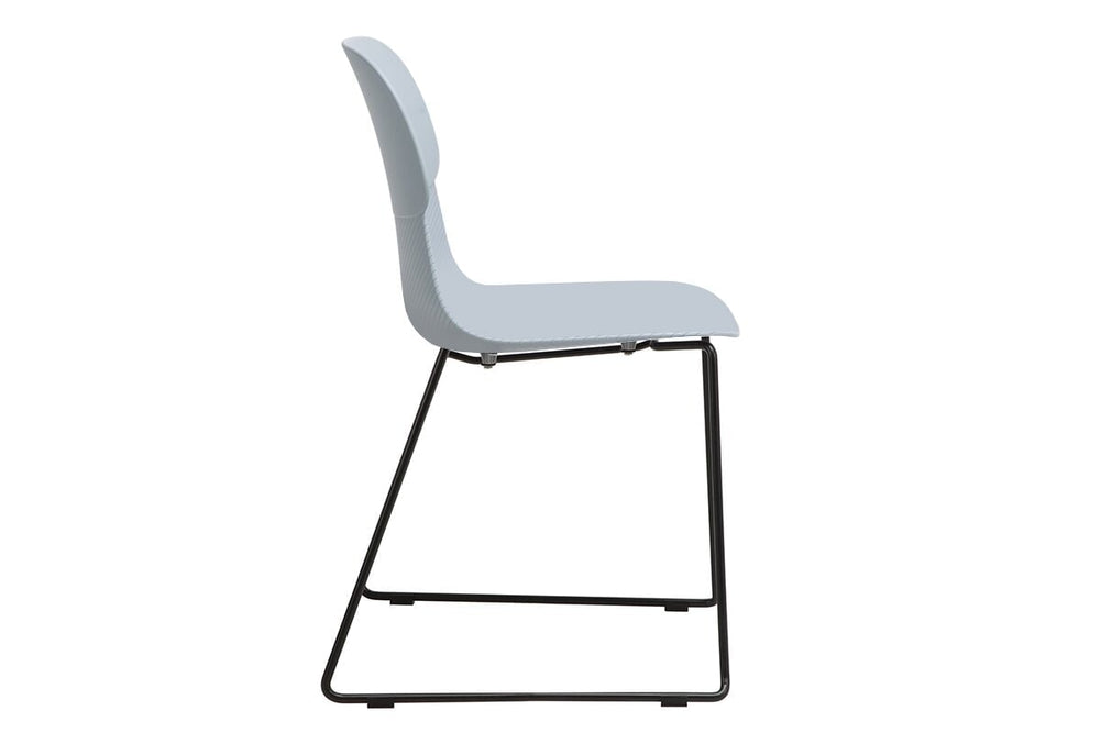 Sammy Plastic Chair - Sled Base-grey with pad  