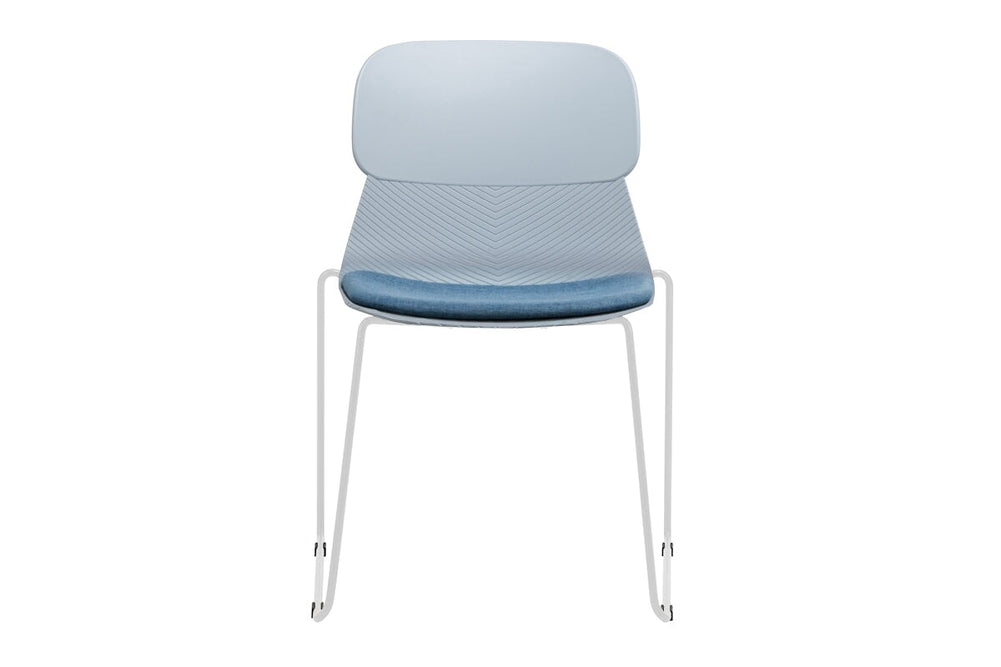 Sammy Plastic Chair - Sled Base-black leg grey with pad 