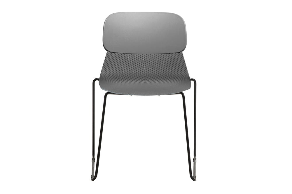 Sammy Plastic Chair - Sled Base-black leg grey with pad 