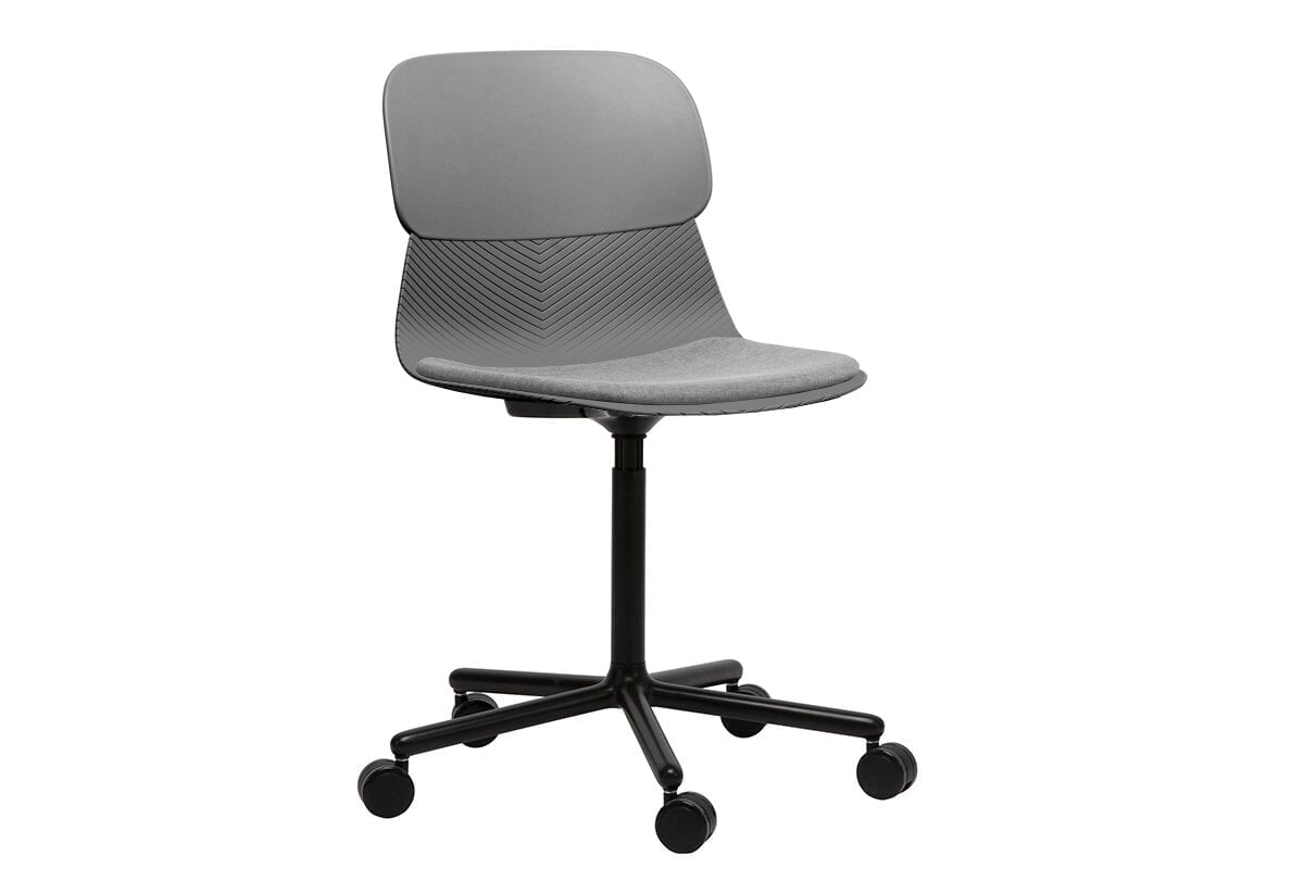 Sammy Plastic Chair - Swivel Base Jasonl grey with pad 