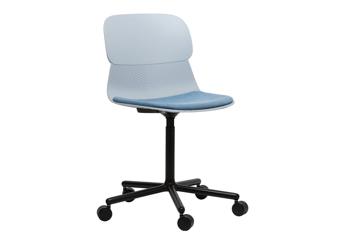 Sammy Plastic Chair - Swivel Base Jasonl blue with pad 