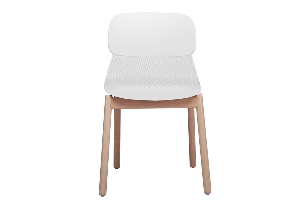 Sammy Plastic Chair - Wooden Leg-grey with pad  