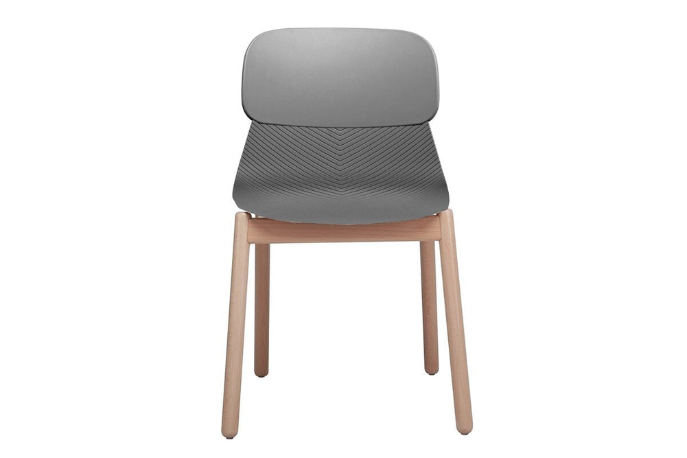 Sammy Plastic Chair - Wooden Leg-grey with pad  