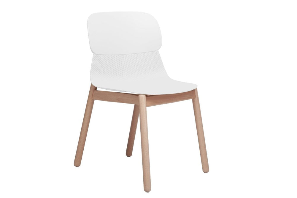 Sammy Plastic Chair - Wooden Leg-white  