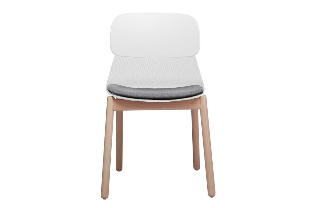 Sammy Plastic Chair - Wooden Leg-grey with pad  