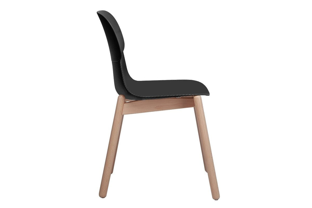 Sammy Plastic Chair - Wooden Leg-grey with pad  