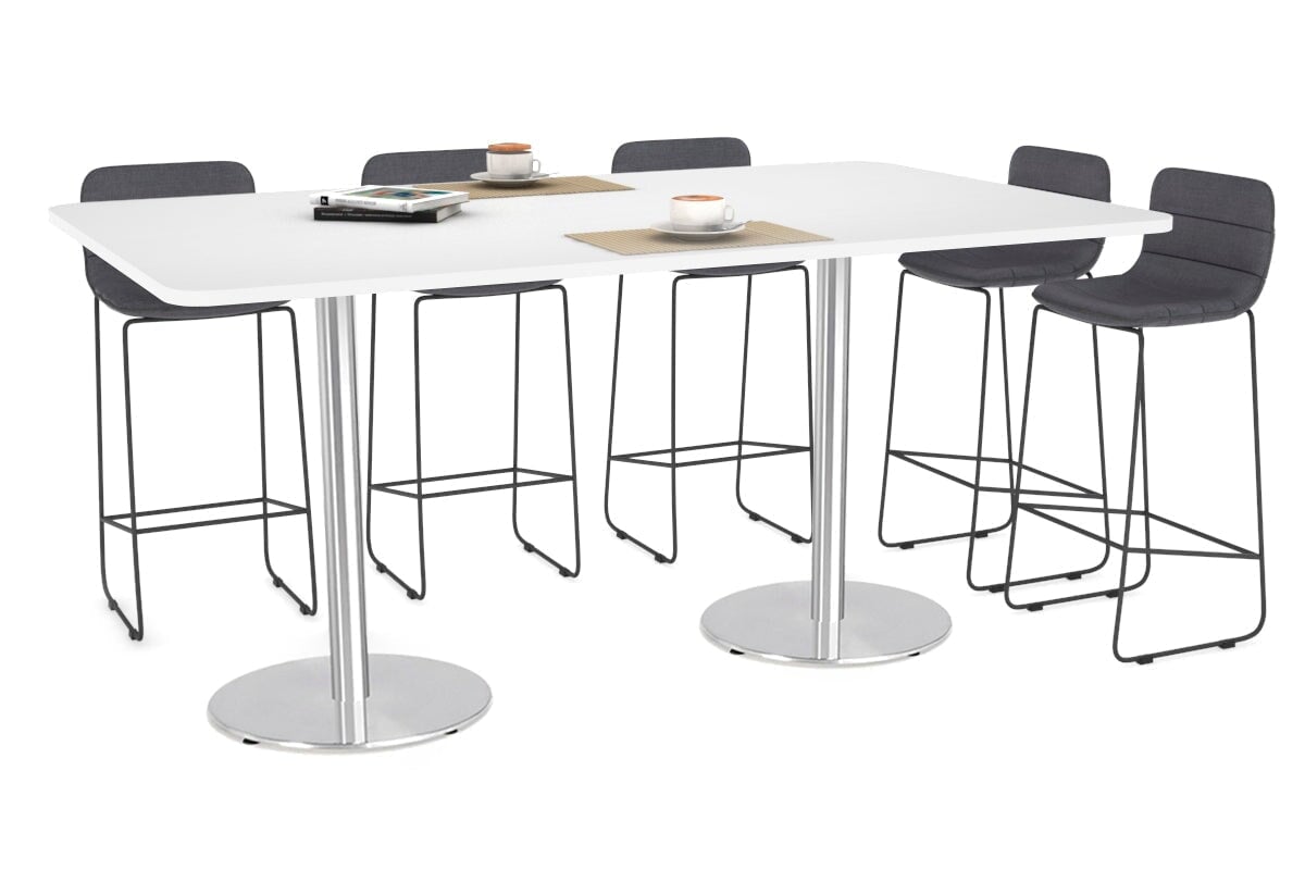 Sapphire Counter Table - Disc Base Rounded Corners [1800L x 1100W with Rounded Corners] Jasonl 540mm stainless steel base white 