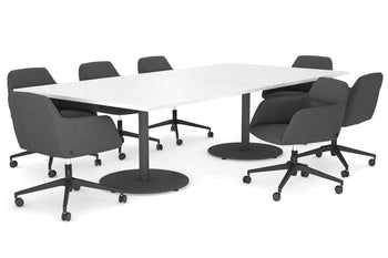  - Sapphire Disc Base Boardroom Rectangle Table [2400L x 1200W] - 1