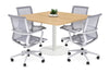 Sapphire Disc Base Boardroom Rectangle Table - Rounded Corners [1100L x 1100W with Rounded Corners] - Thumbnail 4 