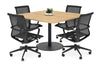 Sapphire Disc Base Boardroom Rectangle Table - Rounded Corners [1100L x 1100W with Rounded Corners] - Thumbnail 3 