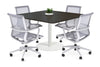 Sapphire Disc Base Boardroom Rectangle Table - Rounded Corners [1100L x 1100W with Rounded Corners] - Thumbnail 5 