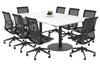 Sapphire Disc Base Boardroom Rectangle Table - Rounded Corners [1800L x 1100W with Rounded Corners] - Thumbnail 1 