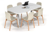 Sapphire Disc Base Boardroom Table - Large Rounded Corners [1800L x 1000W with Large Rounded Corners] - Thumbnail 1 