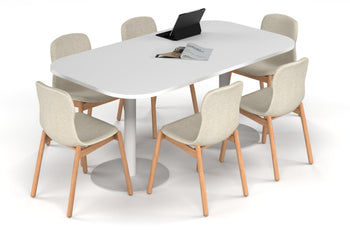  - Sapphire Disc Base Boardroom Table - Large Rounded Corners [1800L x 1000W with Large Rounded Corners] - 1