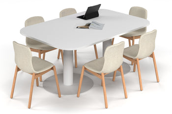  - Sapphire Disc Base Boardroom Table - Large Rounded Corners [1800L x 1200W with Large Rounded Corners] - 1