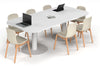 Sapphire Disc Base Boardroom Table - Large Rounded Corners [2400L x 1200W with Large Rounded Corners] - Thumbnail 1 