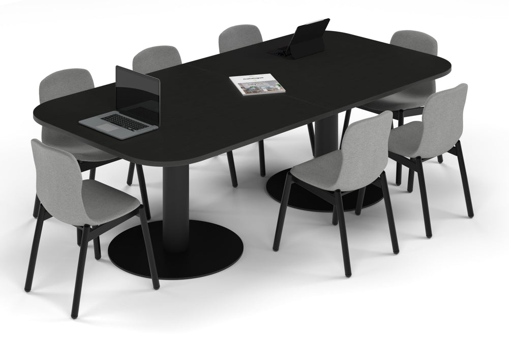 Spec Table Disc Base Sapphire Disc Base Boardroom Table - Large Rounded Corners [2400L x ...