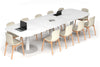 Sapphire Disc Base Boardroom Table - Large Rounded Corners [3600L x 1200W with Large Rounded Corners] - Thumbnail 1 