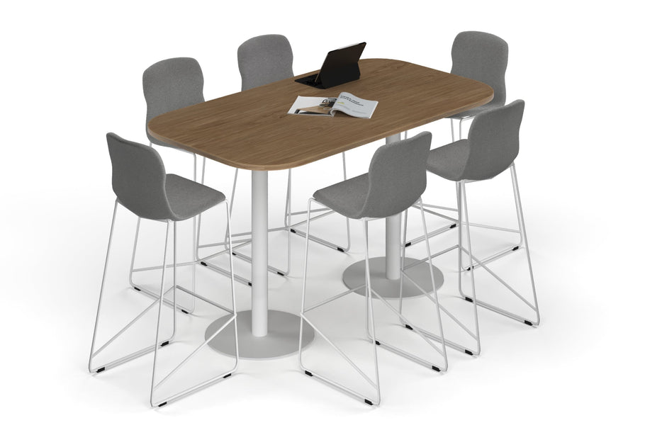 Environmental image of Sapphire Disc Base Counter Table - Large Rounded Corners [1800L x 1000W with Large Rounded Corners]