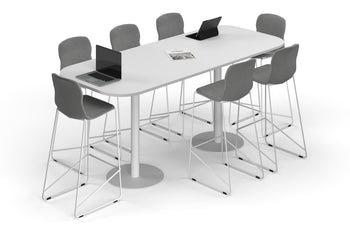  - Sapphire Disc Base Counter Table - Large Rounded Corners [2400L x 1000W with Large Rounded Corners] - 1