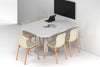 Sapphire Disc Base Half Meeting Table - Large Rounded Corners [1500L x 1200W with Large Rounded Corners] - Thumbnail 1 