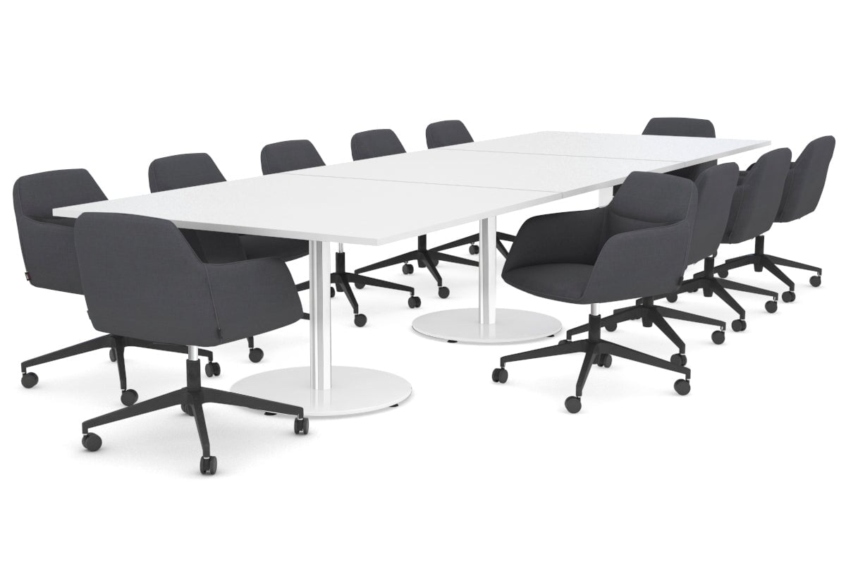Sapphire Rectangle Boardroom Table - Disc Base [3600L x 1200W] Jasonl stainless steel base white 