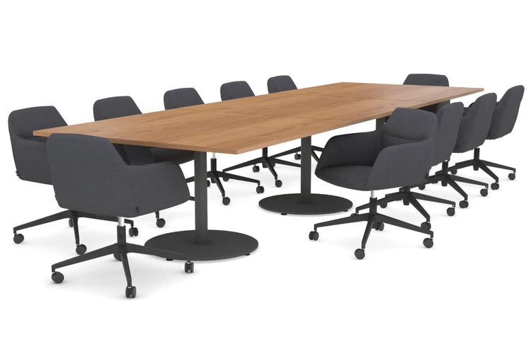 Sapphire Rectangle Boardroom Table - Disc Base [3600L x 1200W] Jasonl black base salvage oak 