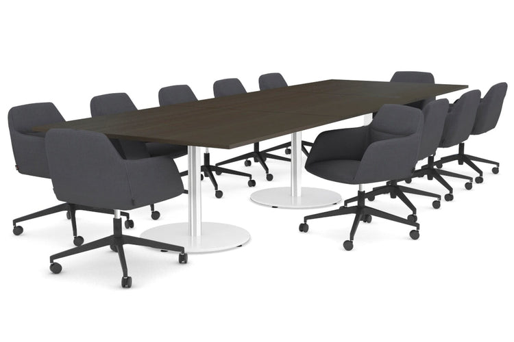 Sapphire Rectangle Boardroom Table - Disc Base [3600L x 1200W] Jasonl stainless steel base dark oak 