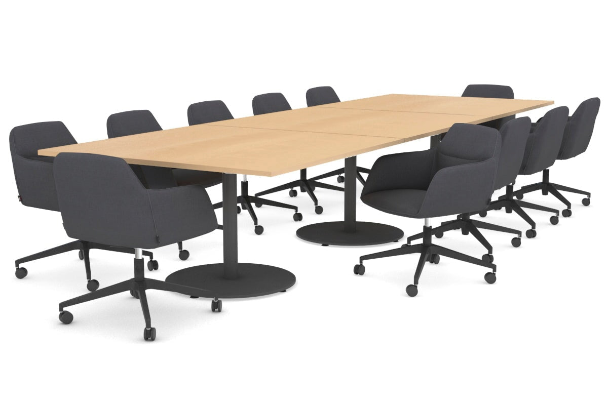 Sapphire Rectangle Boardroom Table - Disc Base [3600L x 1200W] Jasonl black base maple 