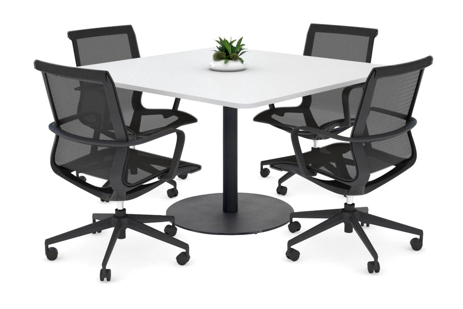 Environmental image of Sapphire Disc Base Boardroom Rectangle Table - Rounded Corners [1100L x 1100W with Rounded Corners]